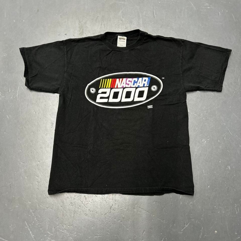 Vintage NASCAR 2000 big print graphic black racing tee shirt tshirt Size XL